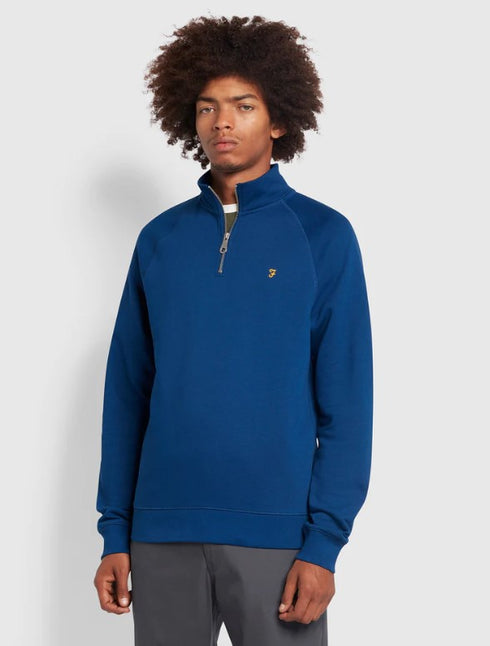 Farah Jim Half Zip Sweater Blue
